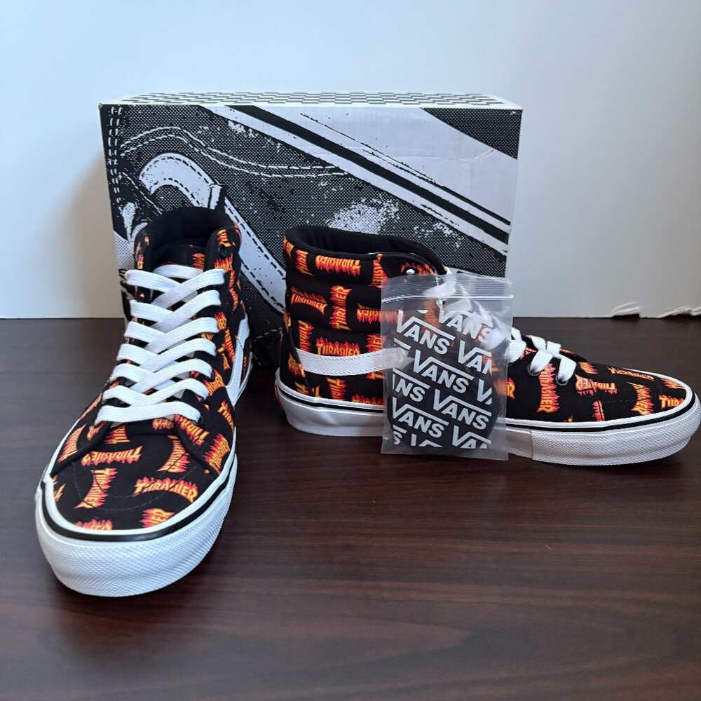 Vans Shoes Mens Thrasher Colab Flames Classic High Top Skate Sneakers Grunge 9